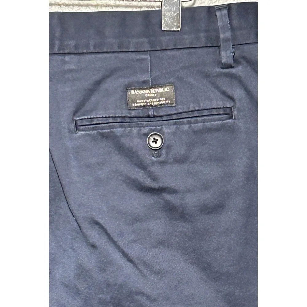 Banana Republic‎ Mason Athletic Tapered Fit Chinos Mens 35x32 Blue Pants Cotton